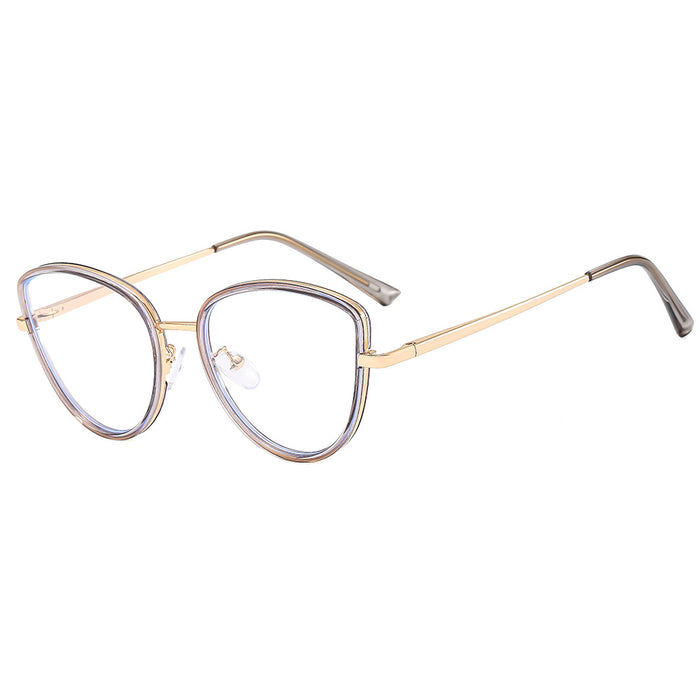 Wholesale Metal Ring Retro Art Check in Photography Fashion Personality Unlimited Anti Blue Light Glasses