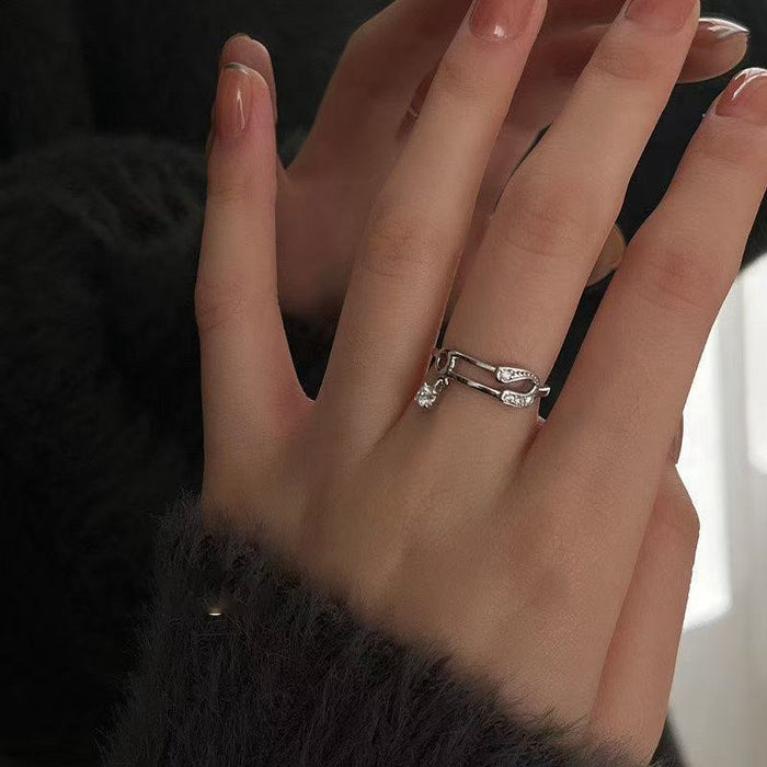 Wholesale Diamond Ring Finger Ring, Versatile High-End Silver Ring