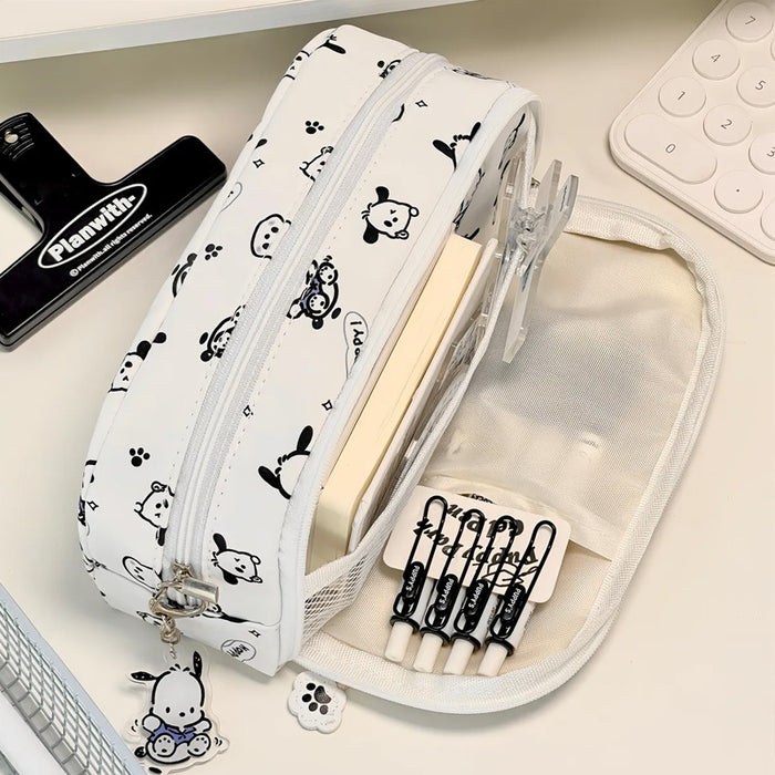 Wholesale Double Zipper Double Layer Pencil Bag