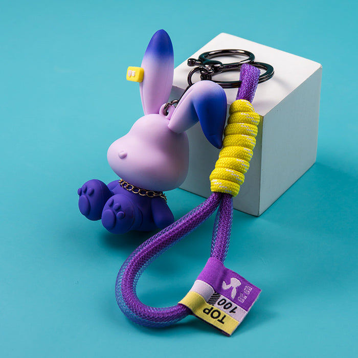 Wholesale Creative rabbit cartoon car keychain, backpack decoration, couple keychain