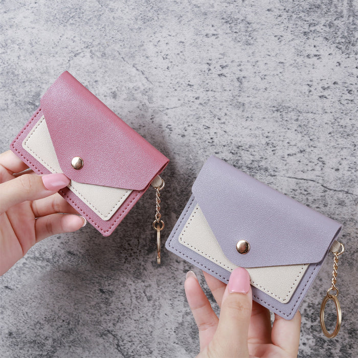 Wholesale Creative Fashion Small Card Bag Women's Candy Color Keychain Jewelry Student Bus Card Holder