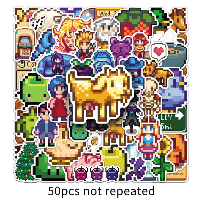 Wholesale 50pcs Pixel Game Cute Handbook Stationery Stickers