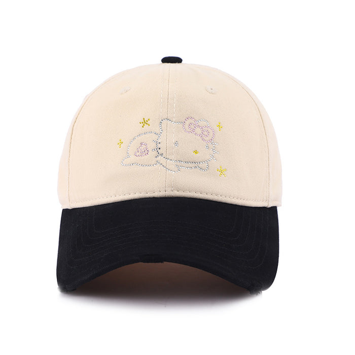 Wholesale Baseball cap new sweet color blocked sun hat wide brim duckbill cap for men