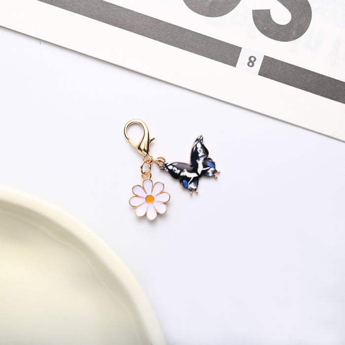 Wholesale Colorful enamel butterfly and  keychains