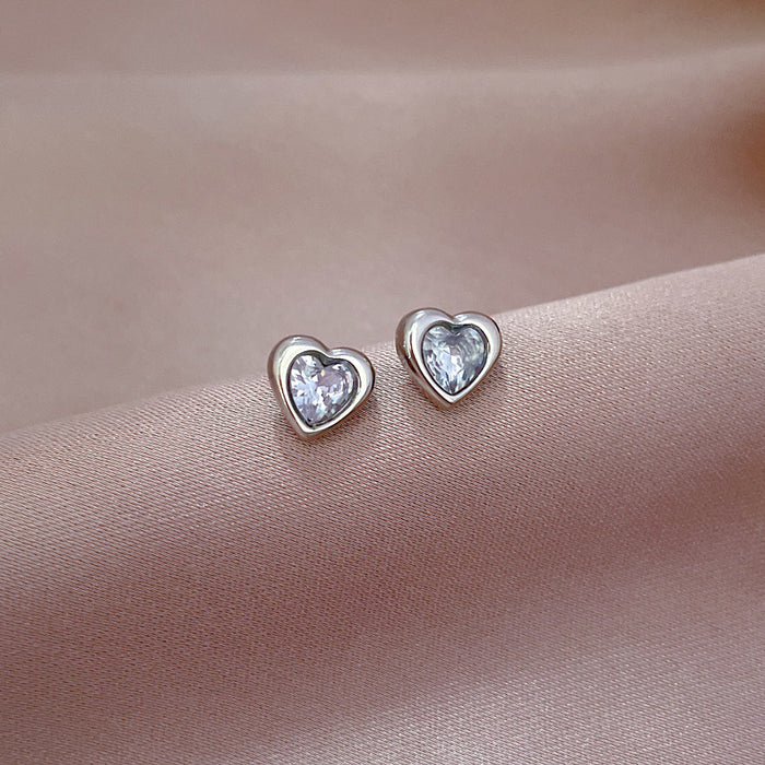 Wholesale Simple Titanium Steel Mother-of-Pearl Clover Earrings JDC-ES-LG005