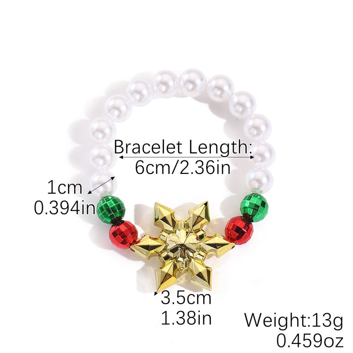 Wholesale Christmas Hand Jewelry Acrylic Pendant Christmas Braided Bracelet Snowflake Snowman Christmas Bracelet