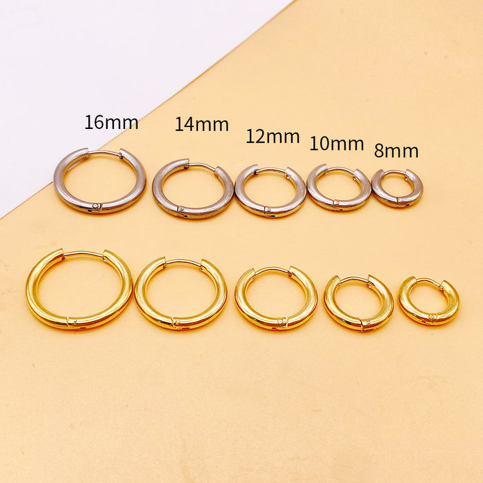 Wholesale Hot Selling Stainless Steel Earrings New Round Earrings for Men European and American Body Piercing Accessories JDC-ES-YaChen010