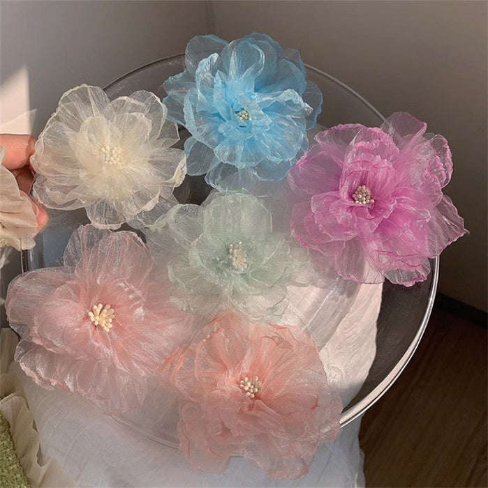 Wholesale holiday style big flower hairpin side clip Bangs clip hair accessories headdress for women