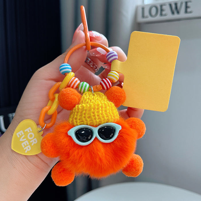 Wholesale Plush Strawberry Animal Car Keychain Bag Charm Trendy Decorative Accessory