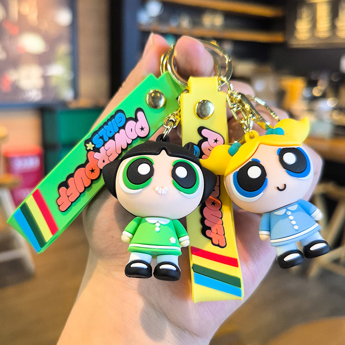 Wholesale Trendy Silicone Little Policewoman Keychain Pendant Car Key Accessory Gift