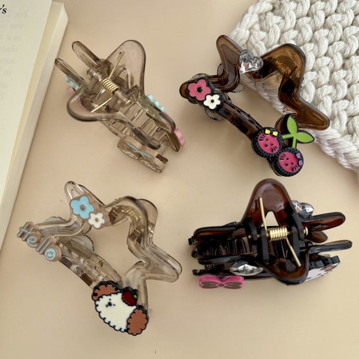 Wholesale Elegant Acetic Acid Star Cat Hair Clips