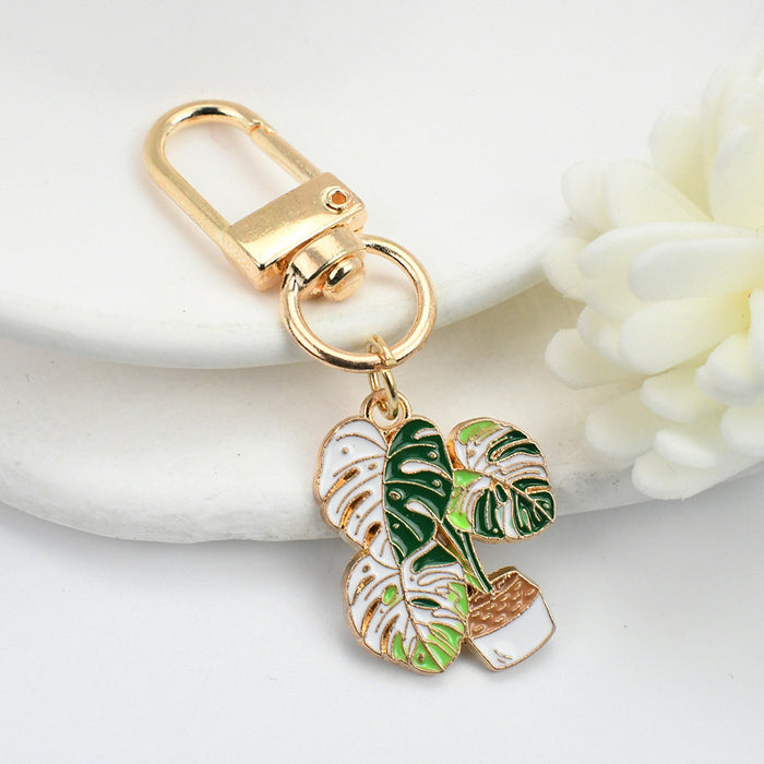 Wholesale Succulent Potted Plant Green Leaf Keychain