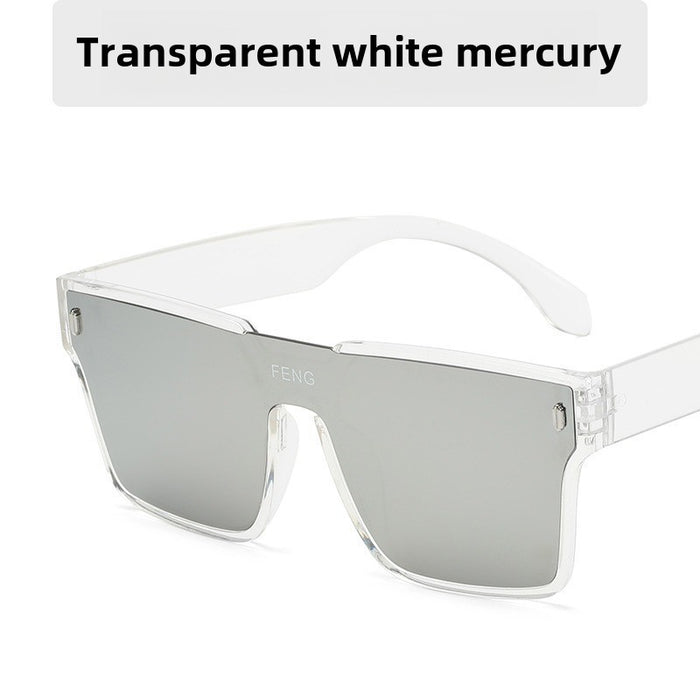 Wholesale Advanced retro large frame integrated lens sunglasses, women's UV resistant sunglasses, glasses