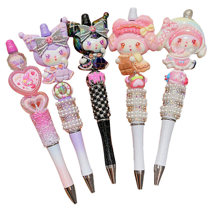 Wholesale Crystal Flash Diamond Rotary Gel Pen Dream Student Beaded Pen Cartoon Signature Pen