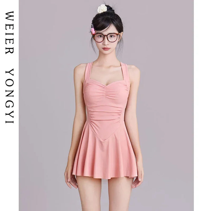Wholesale Swimsuit one-piece skirt style flat corner fashionable hot spring swimsuit