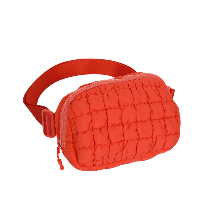 Wholesale Quilted Grid Crossbody Bag Nylon Sport Waist Pack for Outdoor Running Cycling Gift MOQ≥2