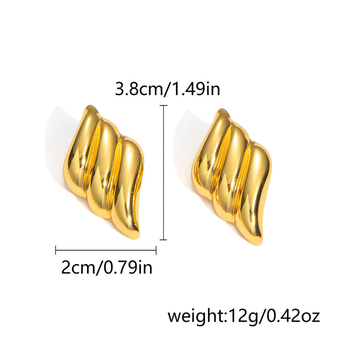 Wholesale Stainless Steel Plated Gold Earrings  Personality Simple  All-match Geometric Earrings