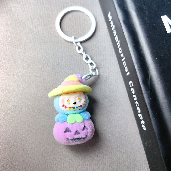 Wholesale Pumpkin  Flocking Punch Cute Phone Charm Bag Accessory