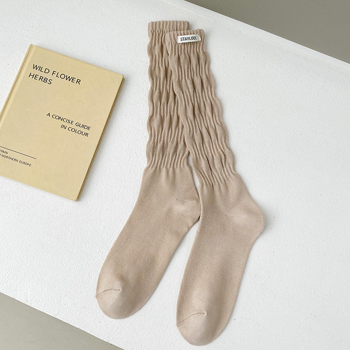 Wholesale Socks pile socks versatile fabric label letter long socks