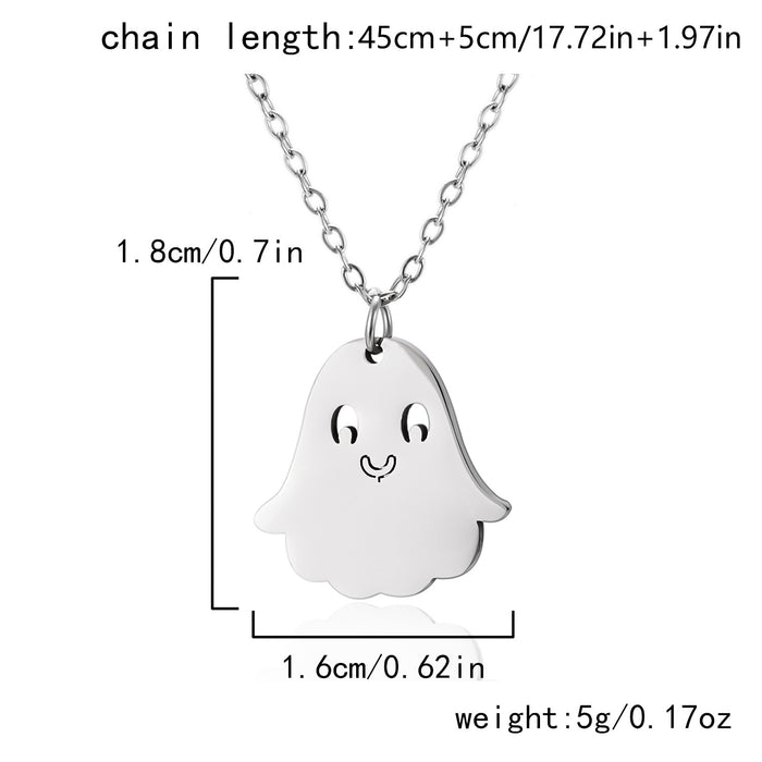 Wholesale  Element Titanium Steel Necklace Pumpkin Head Ghost Jewelry Pendant Personalized All-match Witch Necklace