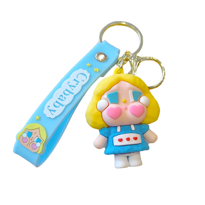Wholesale Tears Doll Cartoon Keychain Cute Doll Children' s School Bag Pendant Car Keychain Doll Machine Small Gift