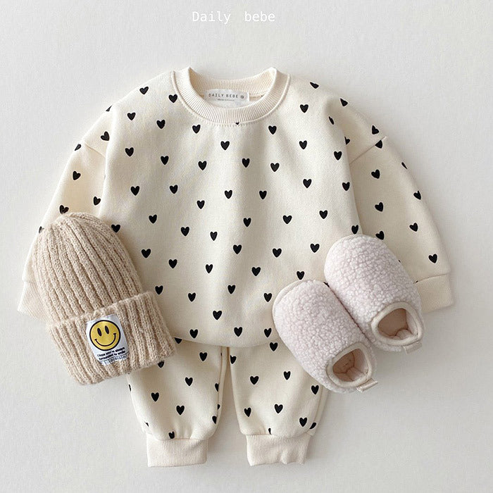 Wholesale Baby and Toddler Pure Cotton Heart Sweatshirt Suit JDC-BC-WeiNiS008