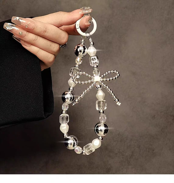 Wholesale Bowknot Bead Wristlet Keychains