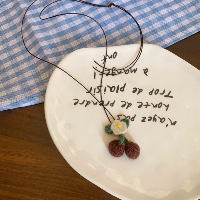 Wholesale Cute plush animal necklace, women's autumn and winter long style hanging neck sweater chain, sweatshirt chain