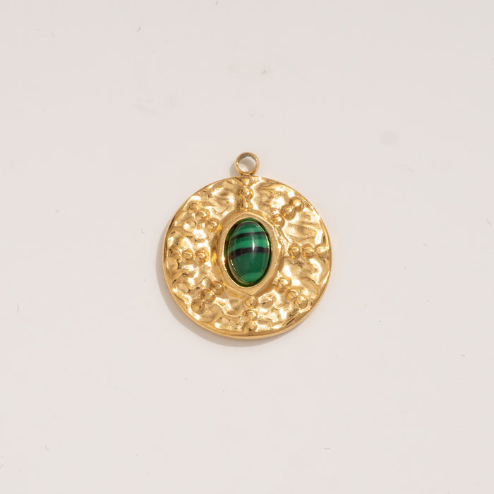 Wholesale Fashion and personalized stainless steel pendant Devil's Eye natural stone heart pendant wholesale