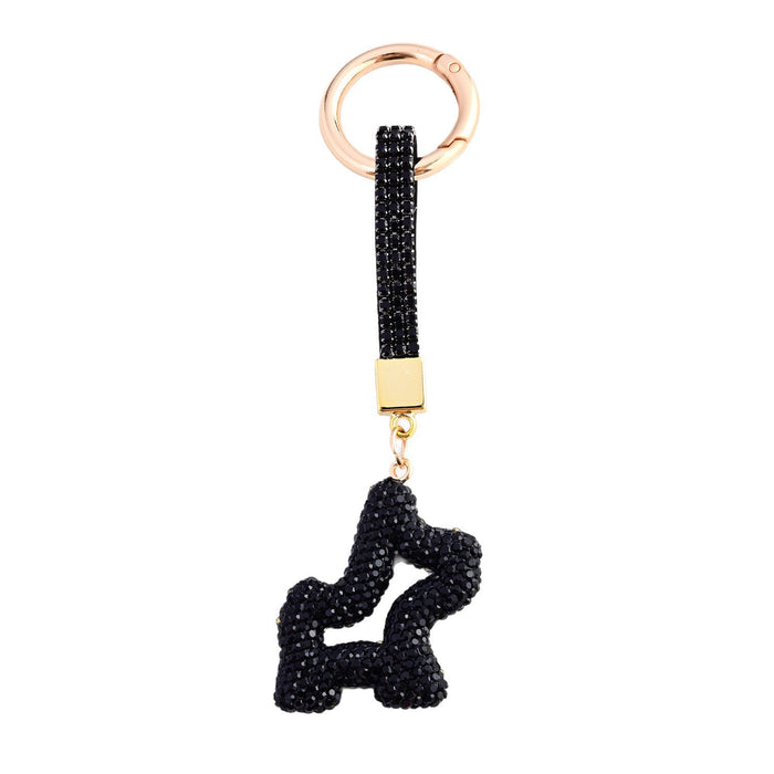Wholesale Diamond Rope Round Buckle Clay Puppy Keychain