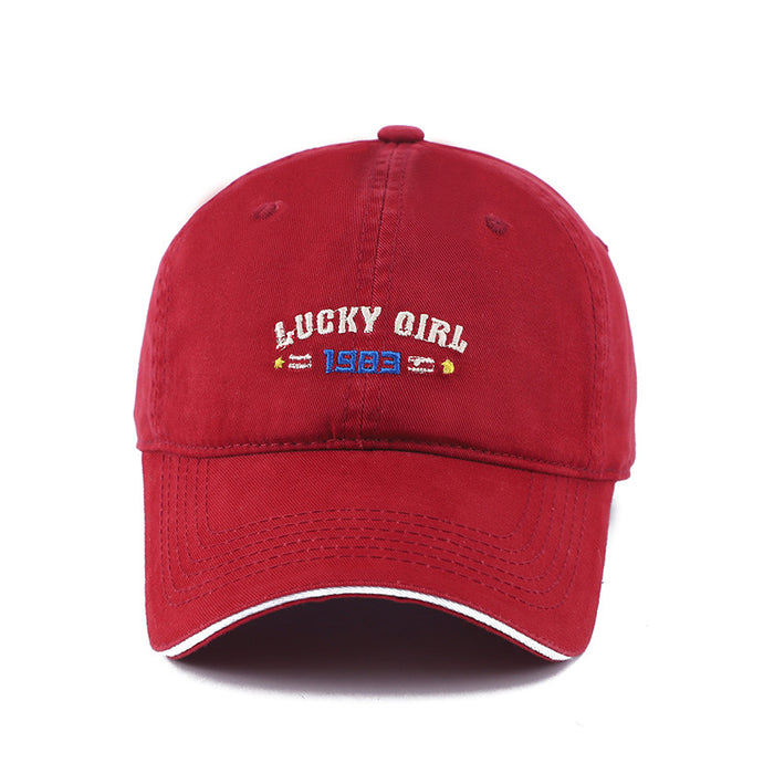 Wholesale Embroidered letter soft top baseball cap with sun protection and wide brim duckbill cap
