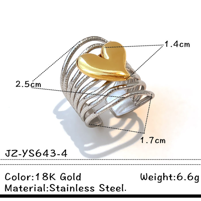 Wholesale stainless steel wide color-blocking Adjustable rings
