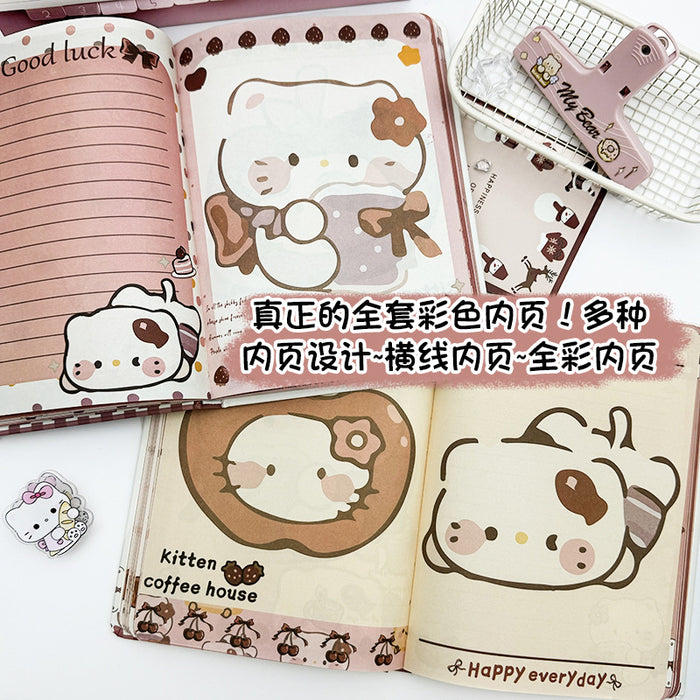 Wholesale 5pcs Cat  Color Page Notebook Hand Ledger Hard Cover Notepad