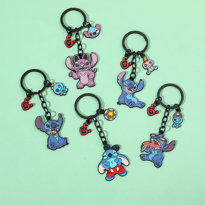 Wholesale Star Stitch Stitch Keychain Cartoon Stitch Doll Pendant Creative Couple Keychain JDC-KC-BS004