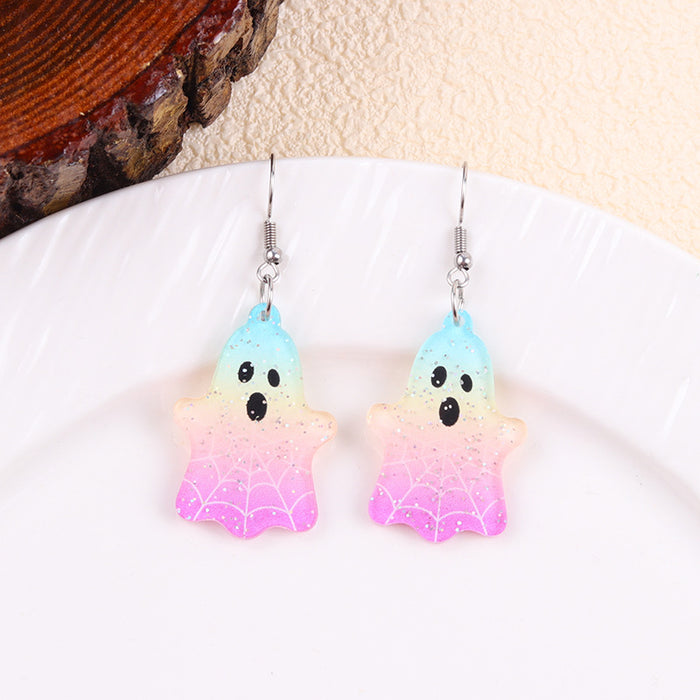 Wholesale  earrings creative colorful ghost  acrylic earrings niche earrings ear jewelry