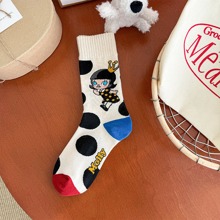 Wholesale Cute socks, mid length socks, pure cotton stockings, personalized and creative design sense