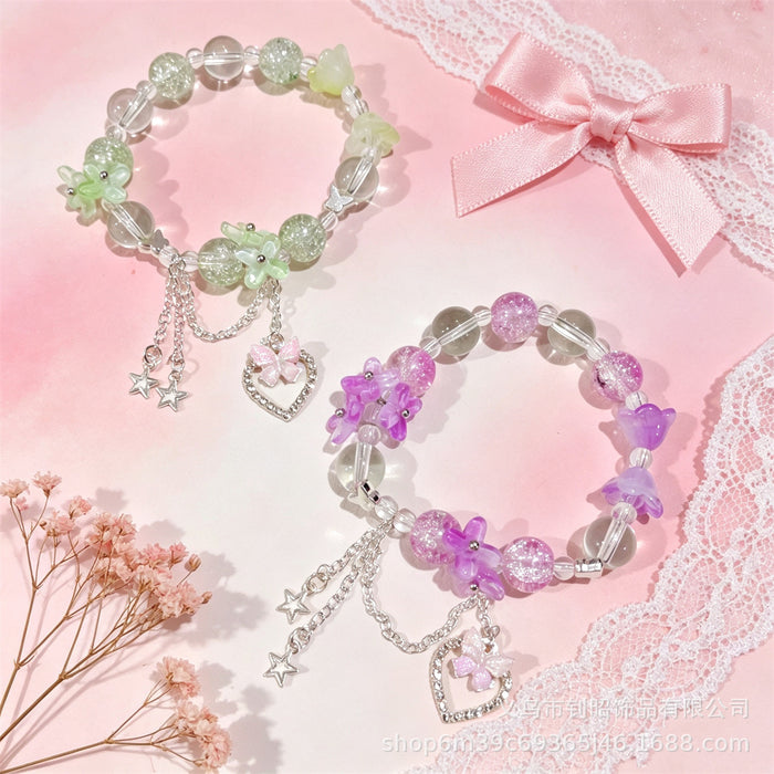 Wholesale Sweet Blossom Heart Bracelet Women Fashion Accessory Gift