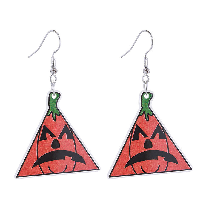 Wholesale Acrylic Pumpkin Head Luminous Earrings  Funny Horror  Earrings