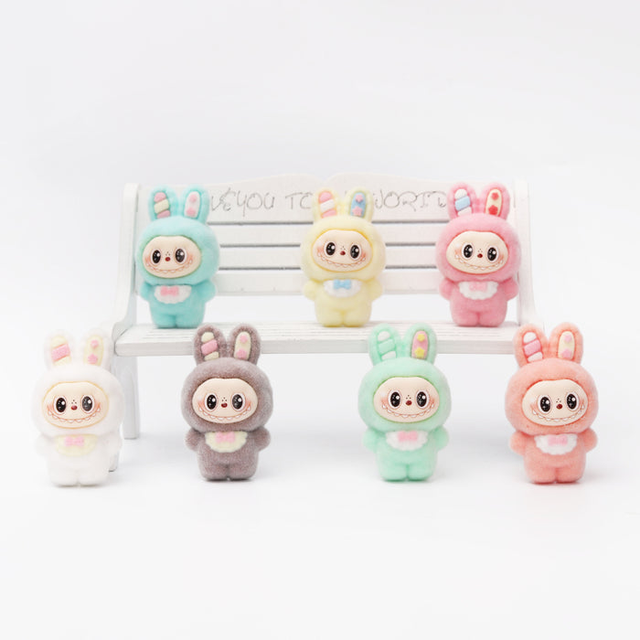 Wholesale flocked apron,  cute bunny accessories  keychain