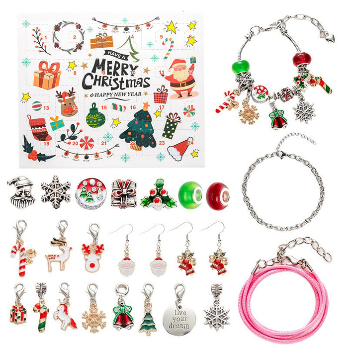 Wholesale Christmas DIY Bracelet Blind Box Gold 31 Grid Advent Calendar Jewelry Accessory Gift