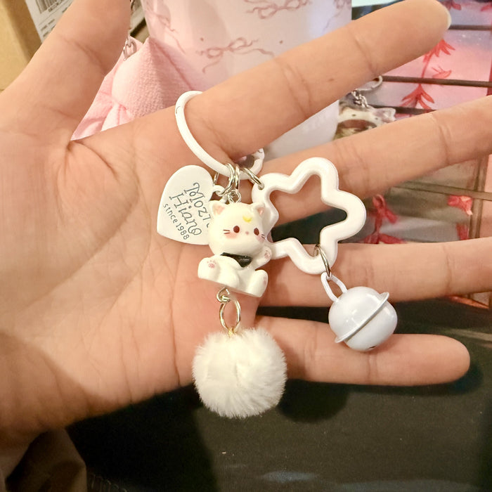 Wholesale Cute Cat Bell Keychain Bag Charm Decorative Accessory For Backpacks Gift