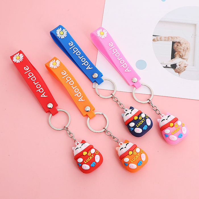 Wholesale Cute Cartoon Soft Rubber Doll Keychain JDC-KC-BoYue006