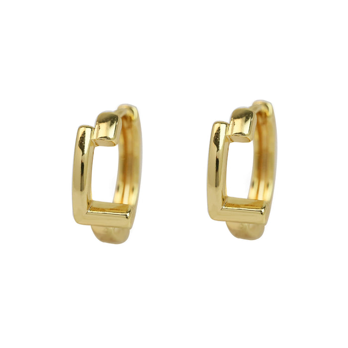 Wholesale  18k gold high-polished brass simple 26 English letters earrings