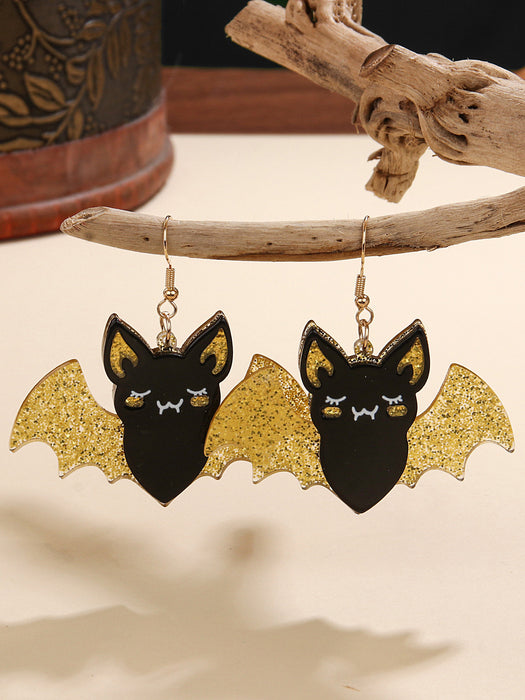 Wholesale Bat Earrings Creative Glitter Handmade DIY  Party Acrylic Pendant Earrings