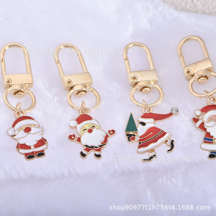 Wholesale Christmas Keychain Cute Creative Santa Claus Bag Accessories Alloy