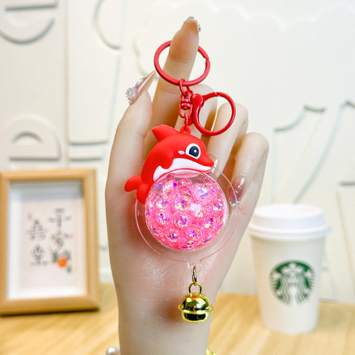 Wholesale Cute Bubble Bead Dolphin Keychain Cartoon Dolphin 3D Doll Car Bag
