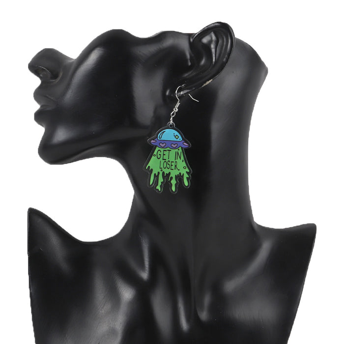 Wholesale Acrylic Alien Earrings JDC-ES-ChouD001