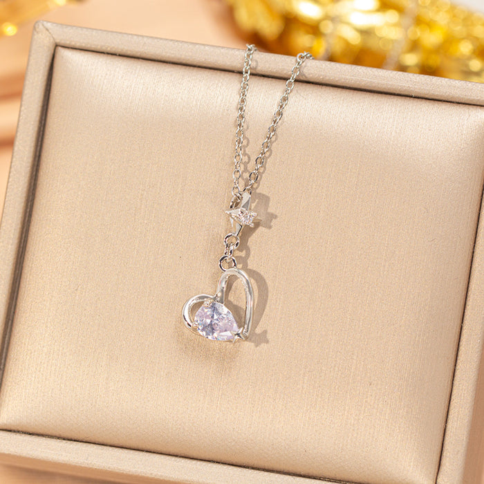 Wholesale Gold Plated Titanium Steel Floral Pendant Necklace Stylish Gift MOQ≥2