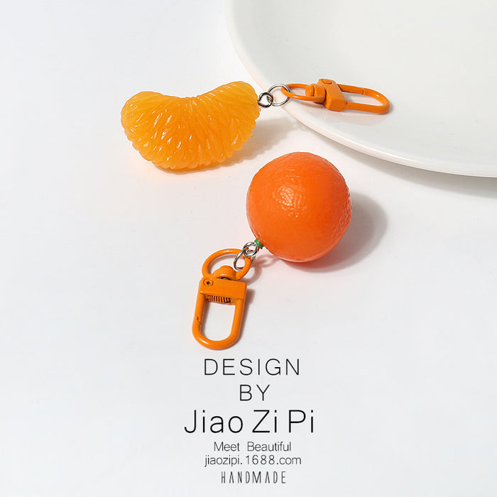 Wholesale orange key chain fun pendant simple bag small ornaments mini cute accessories