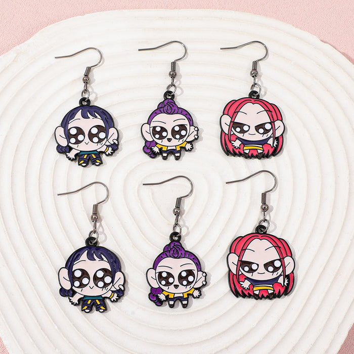Wholesale Alloy oil-drop earrings cartoon character decoration Earrings